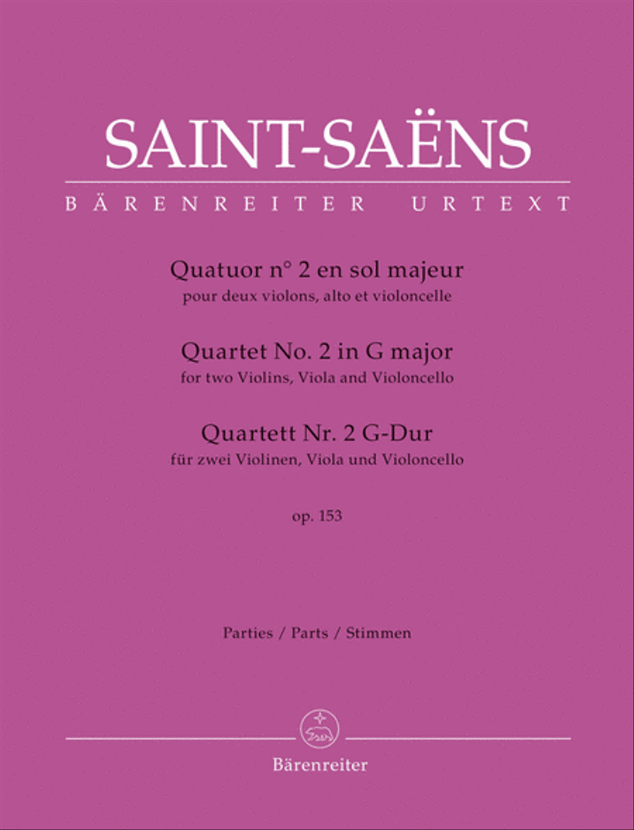 Quartet for two Violins, Viola and Violoncello no. 2 in G major, op. 153 String Quartet scores gallery preview page 1