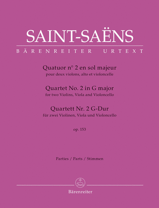 Book cover for Quartet for two Violins, Viola and Violoncello no. 2 in G major, op. 153
