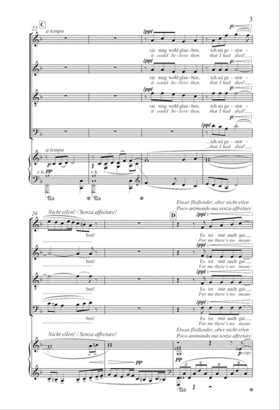 Ich bin der Welt abhanden gekommen: (Into This World I Came As a Lost One) 4-Part scores gallery preview page 4