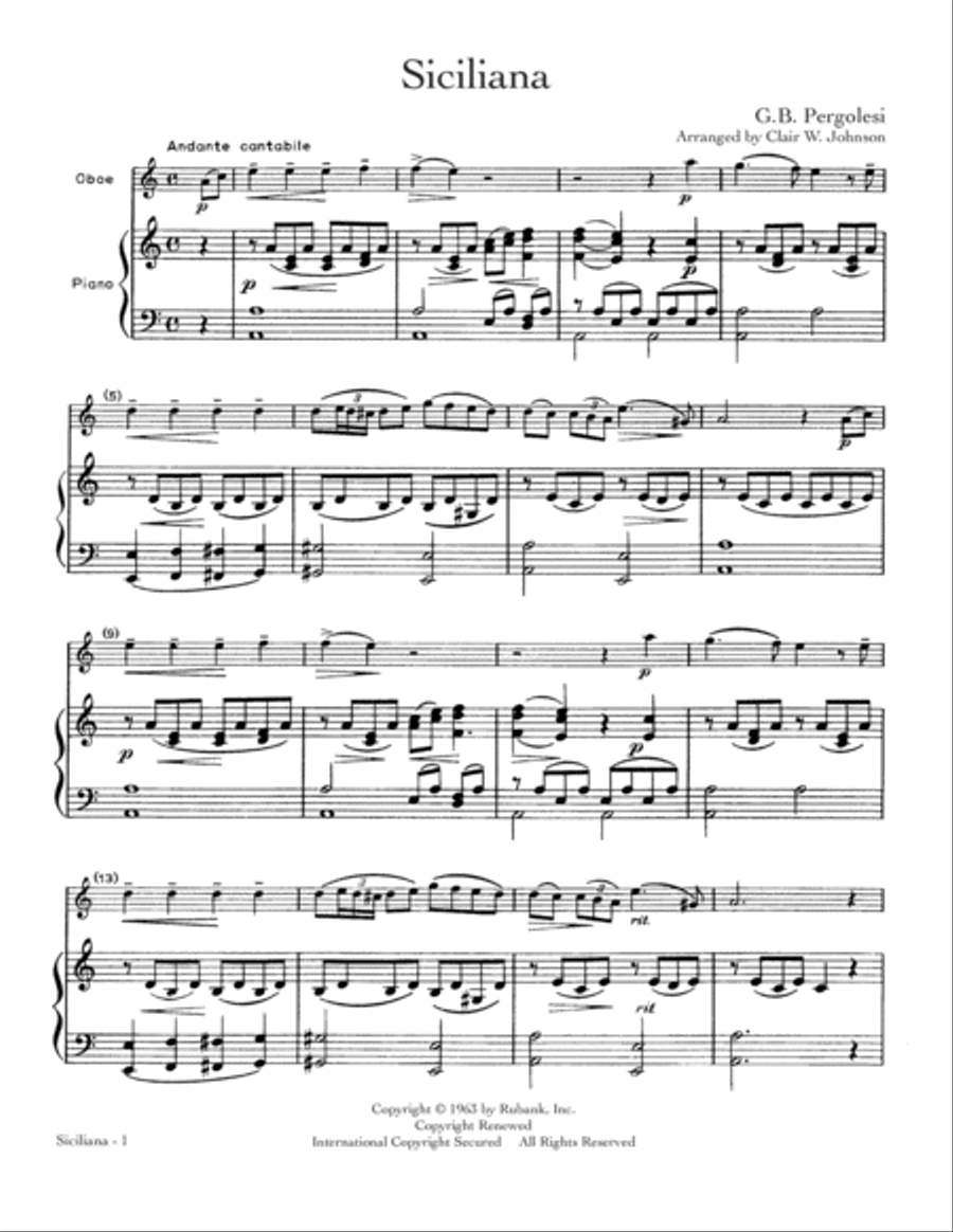 Siciliana Siciliana School and Community scores gallery preview page 1