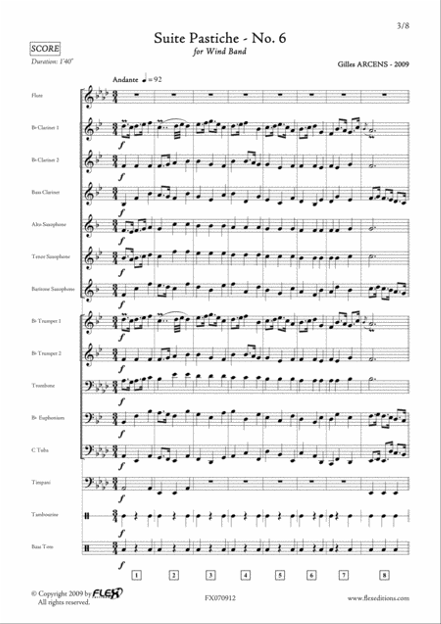 Suite Pastiche: No. 6 Concert Band scores gallery preview page 3
