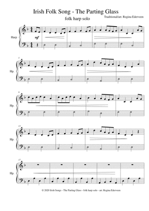 The Parting Glass (Irish Folk Song) - folk harp solo beginner