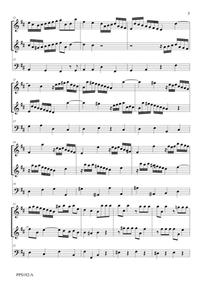 GIUSEPPE SAMMARTINI TRIO SONATA IN D Opus 1 No. 1for 2 flutes & basso
