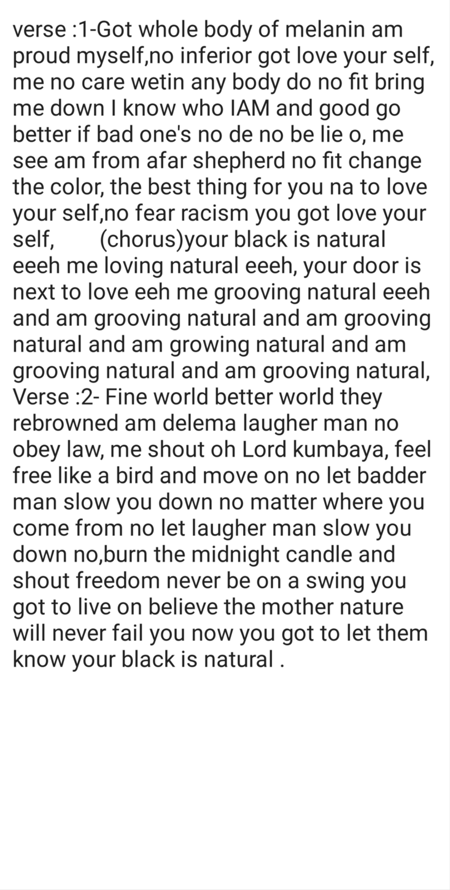 Black is natural Black is natural A Cappella scores gallery preview page 1
