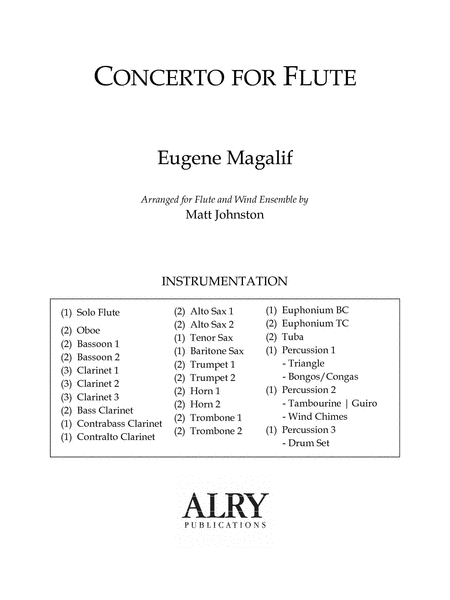 Concerto for Flute and Wind Ensemble (Full Score ONLY)