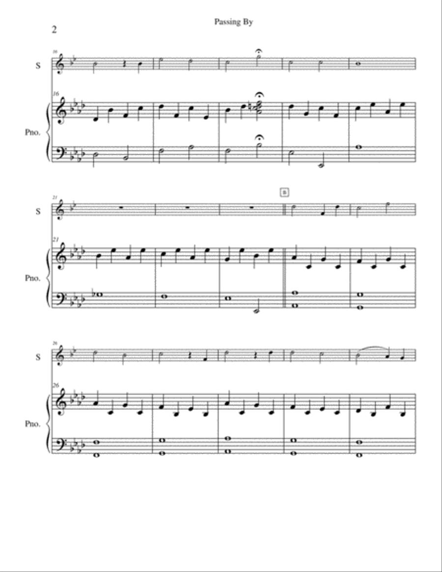 Passing By Tenor Saxophone scores gallery preview page 2