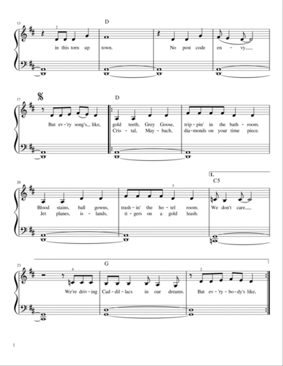 Royals Piano Solo scores gallery preview page 3