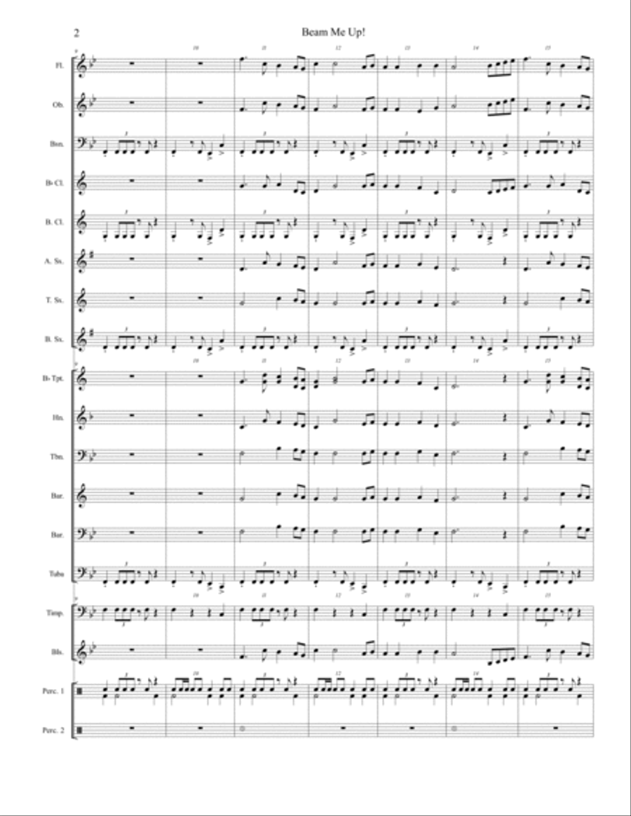 Beam Me Up! (Beginner Concert Band - Grade 1) Concert Band scores gallery preview page 2