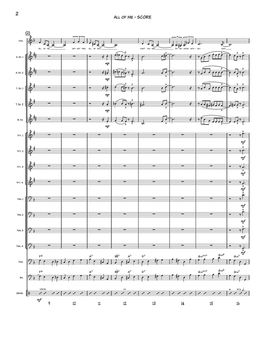 All Of Me Jazz Ensemble scores gallery preview page 2
