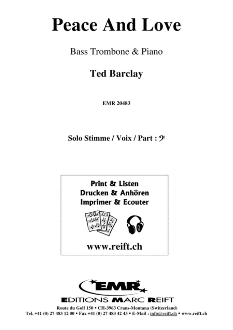 Peace And Love Bass Trombone scores gallery preview page 2