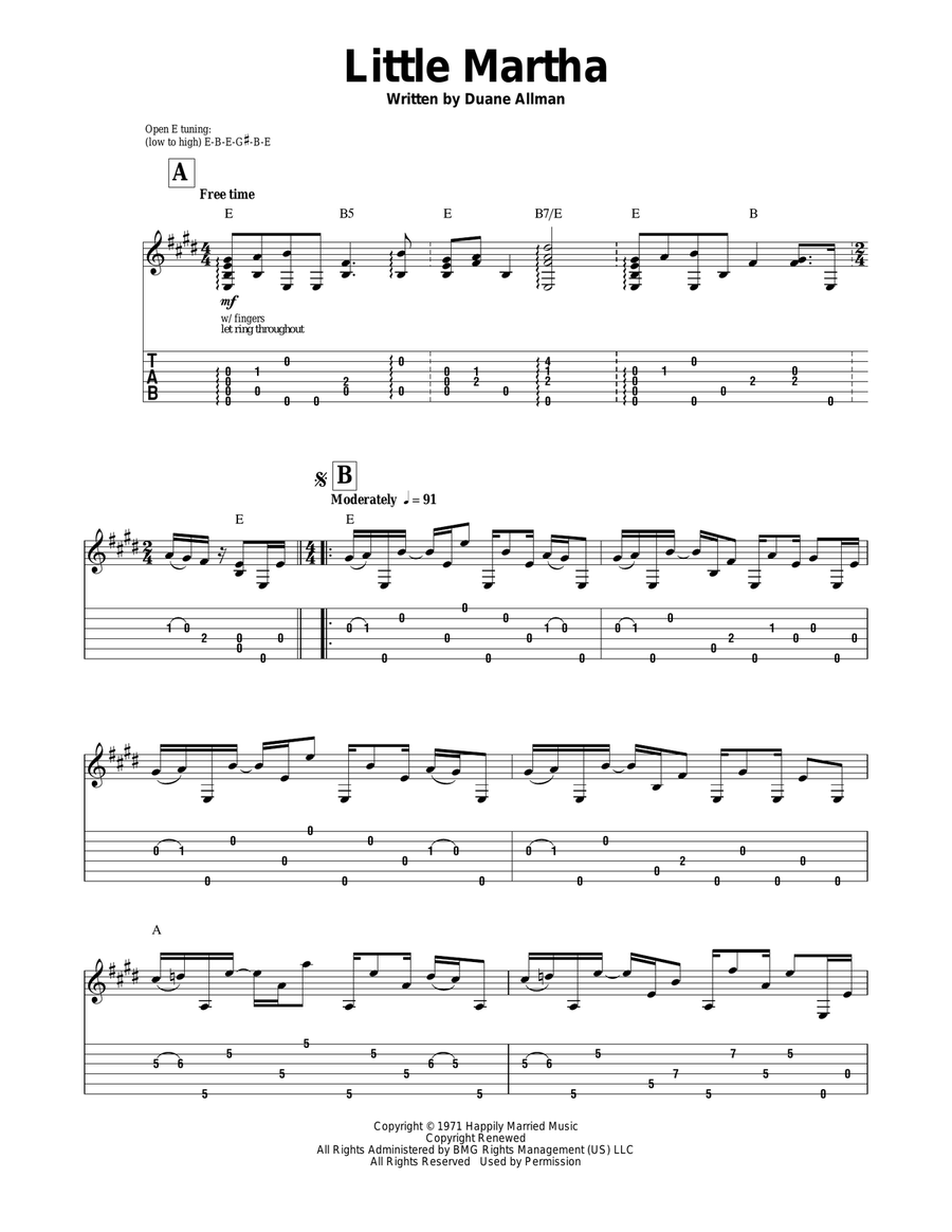 Little Martha Acoustic Guitar scores gallery preview page 1