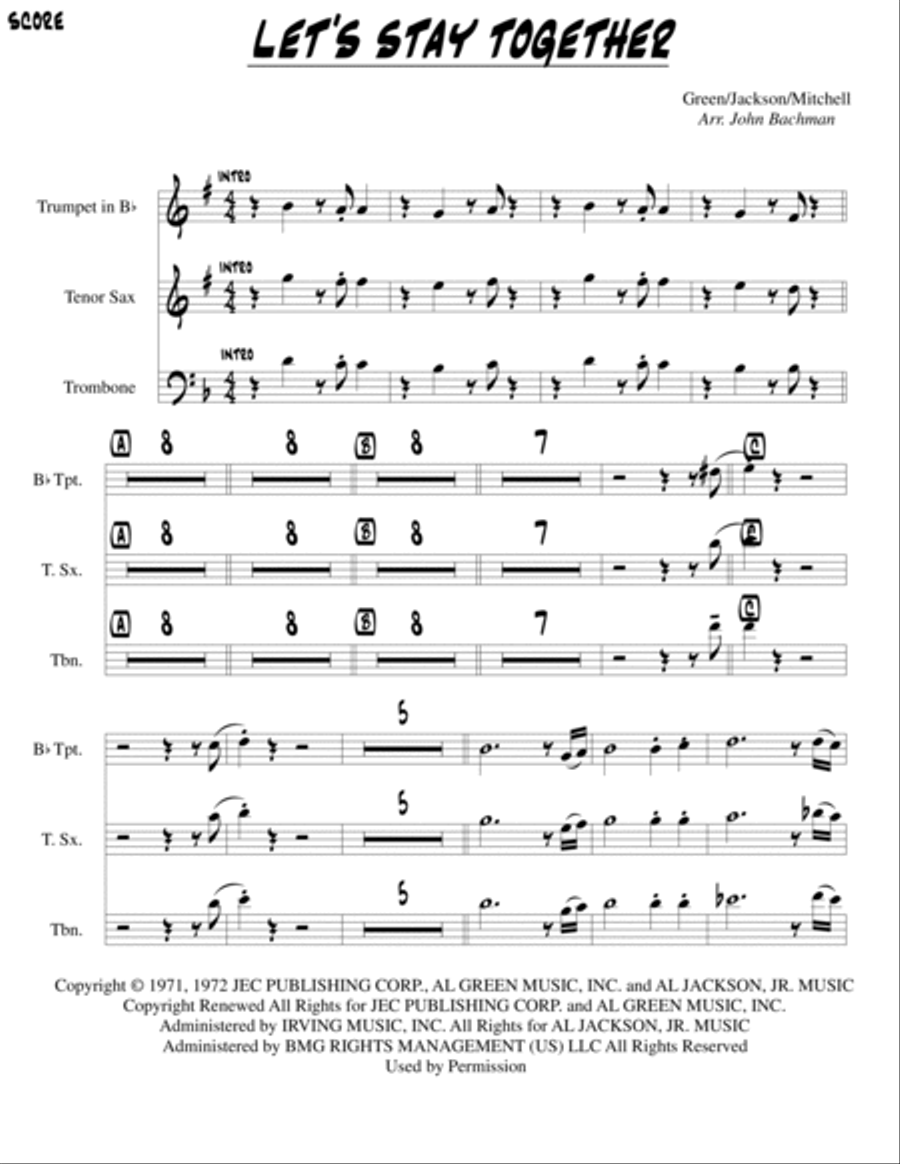 Let's Stay Together Small Ensemble scores gallery preview page 2