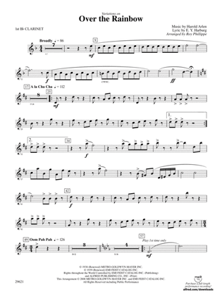 Over the Rainbow (from The Wizard of Oz), Variations on: 1st B-flat Clarinet
