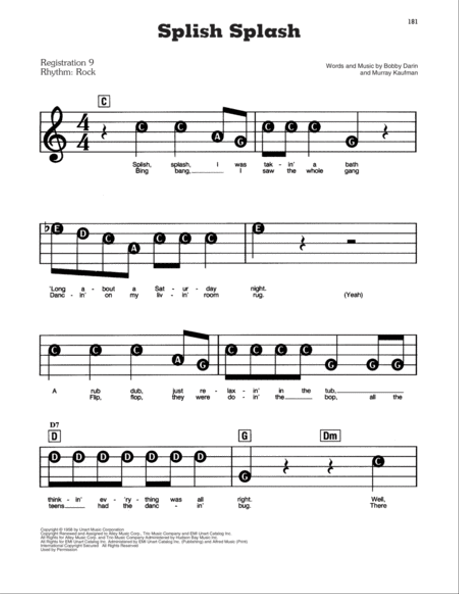 Splish Splash Electronic Keyboard scores gallery preview page 1