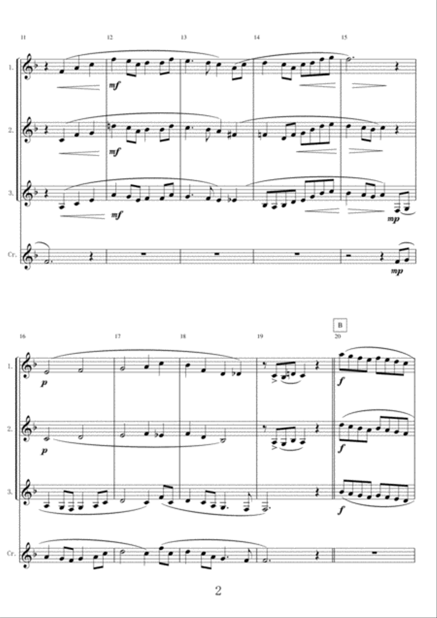 Fantasy from Down By The Salley Gardens for three Clarinets and Solo Cornet Small Ensemble scores gallery preview page 2