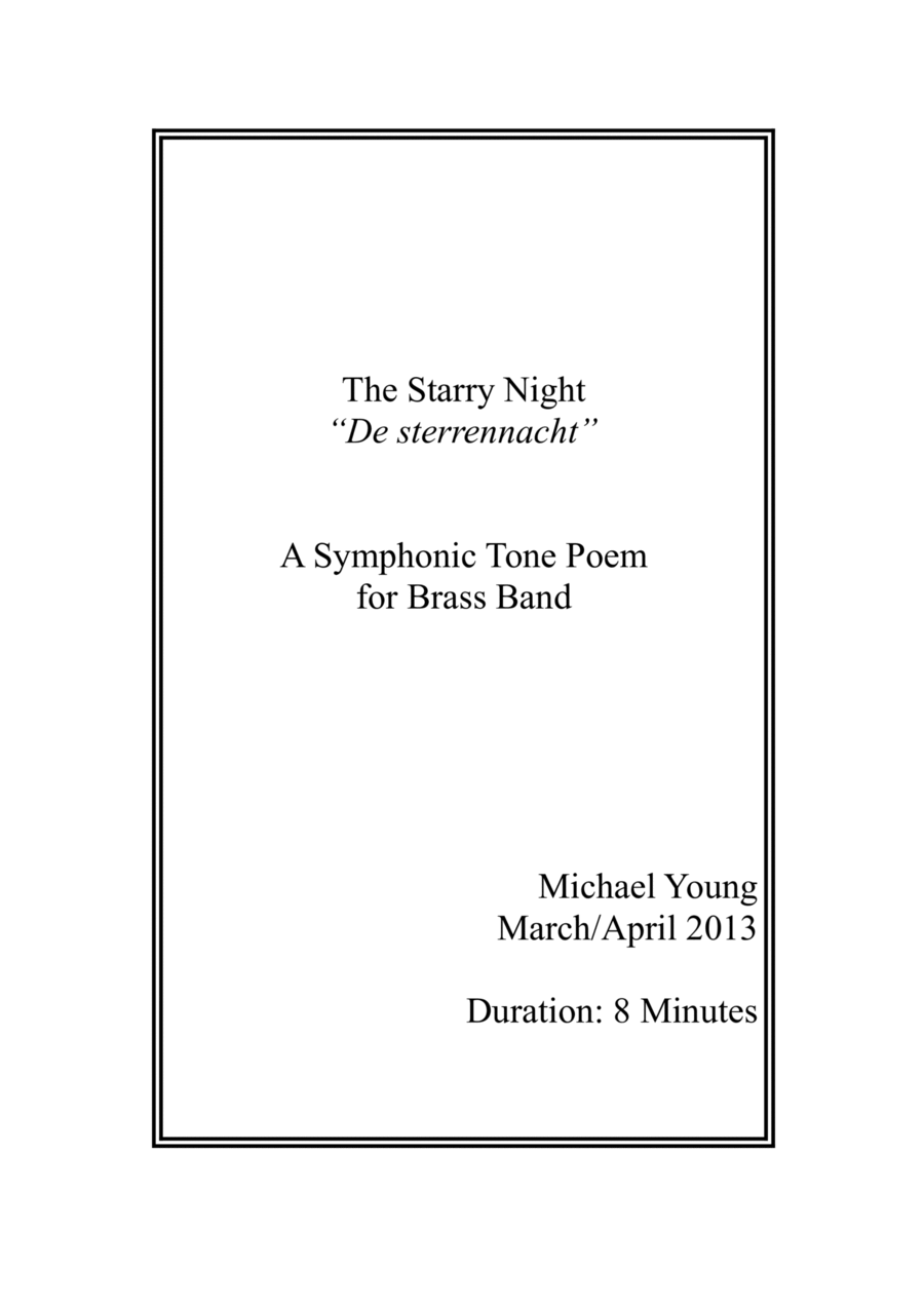 Book cover for The Starry Night (Brass Band) - Score