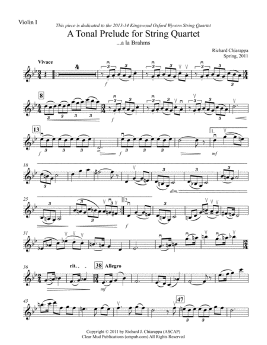 A Tonal Prelude for String Quartet String Quartet scores gallery preview page 2