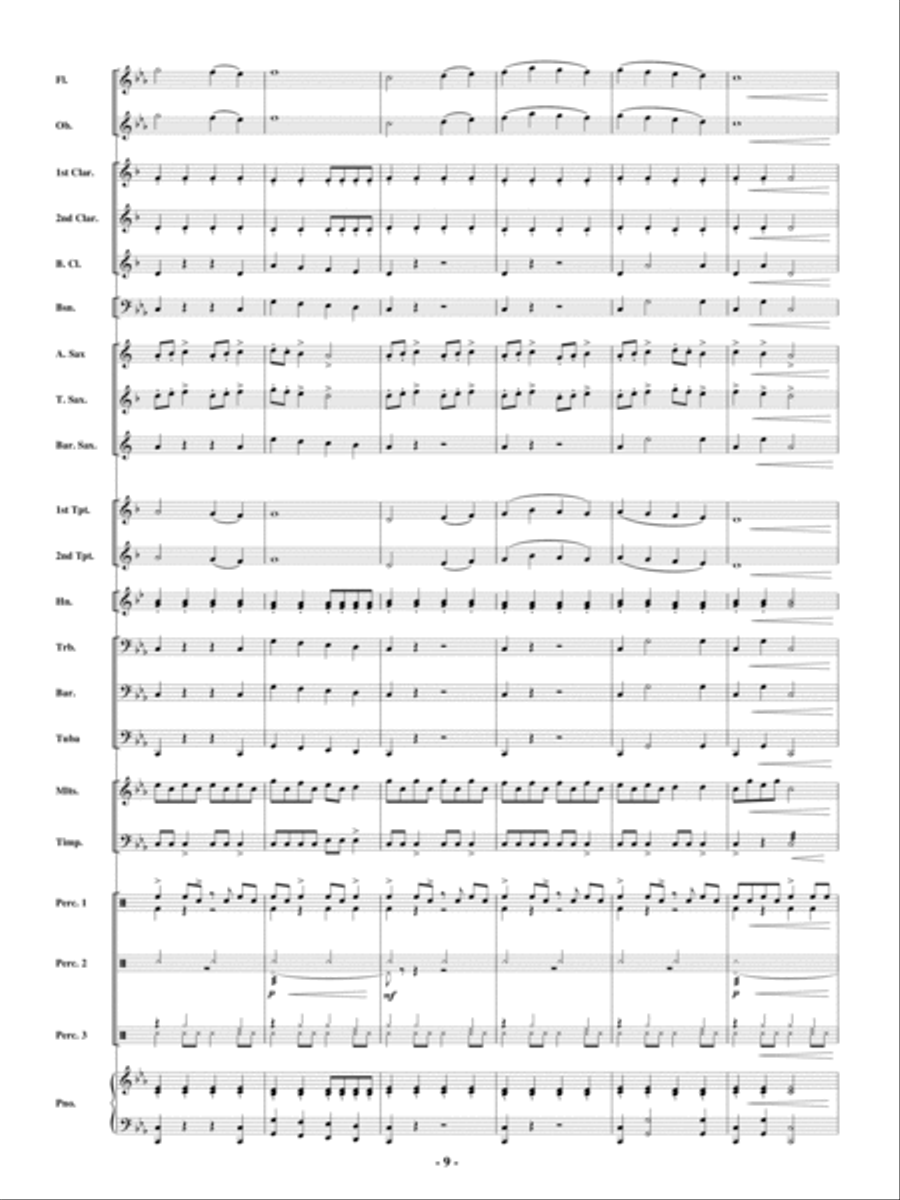 Abominable Snowman Chase Concert Band scores gallery preview page 8