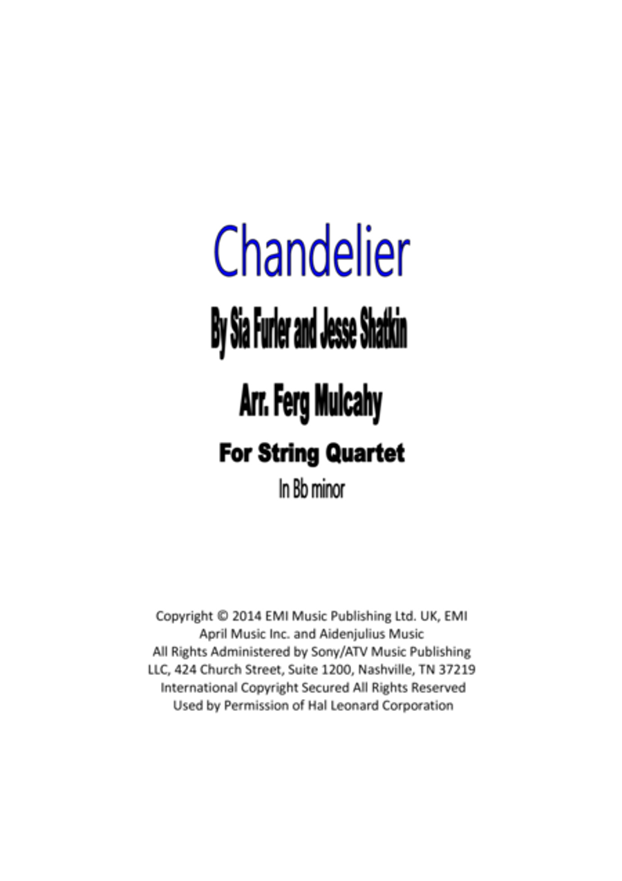Chandelier String Quartet scores gallery preview page 1