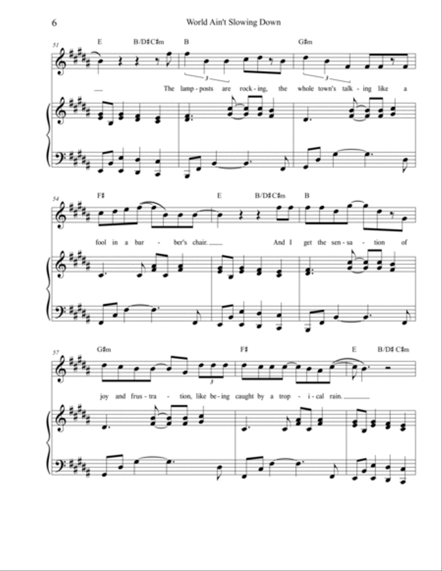 World Ain't Slowing Down Piano, Vocal, Guitar scores gallery preview page 6