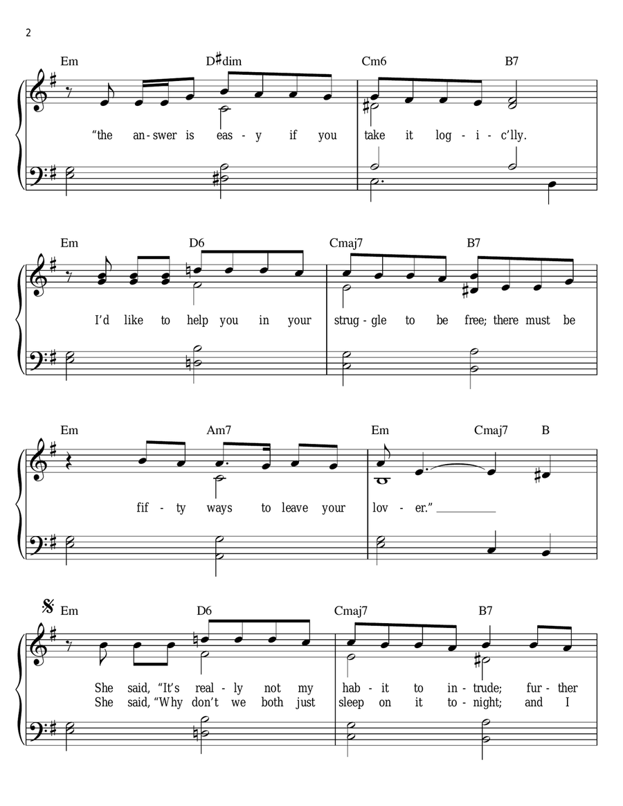 Fifty Ways To Leave Your Lover Voice scores gallery preview page 2
