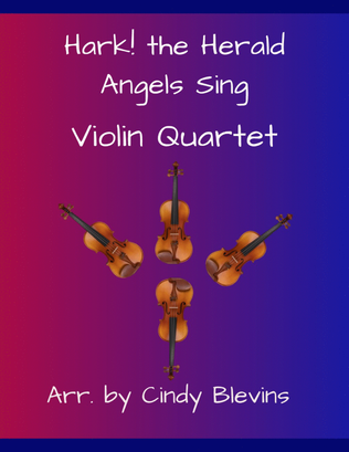 Book cover for Hark! the Herald Angels Sing, for Violin Quartet
