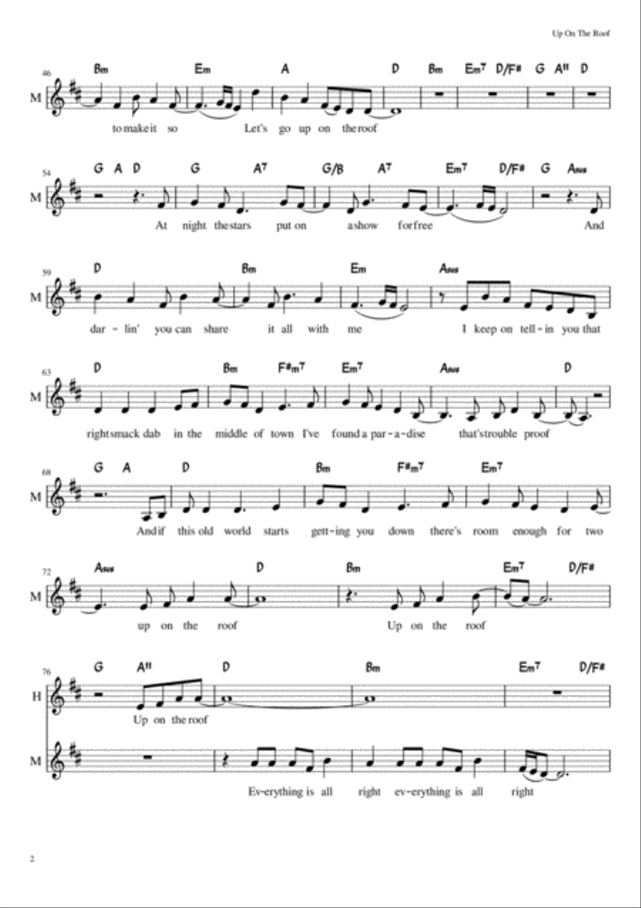 Up On The Roof Guitar scores gallery preview page 2