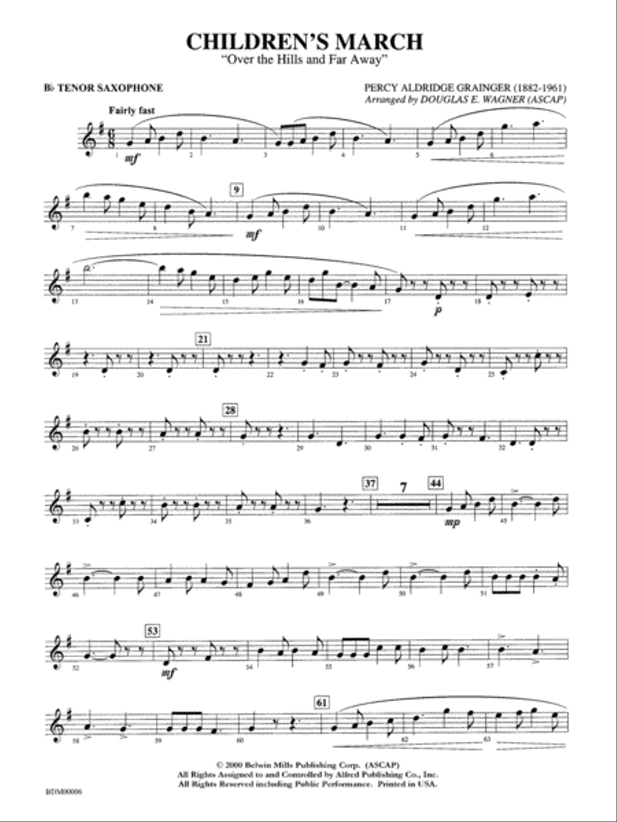 Children's March: B-flat Tenor Saxophone Concert Band scores gallery preview page 1