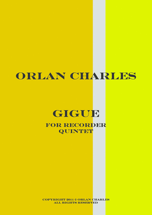 Book cover for Gigue - for recorder quintet