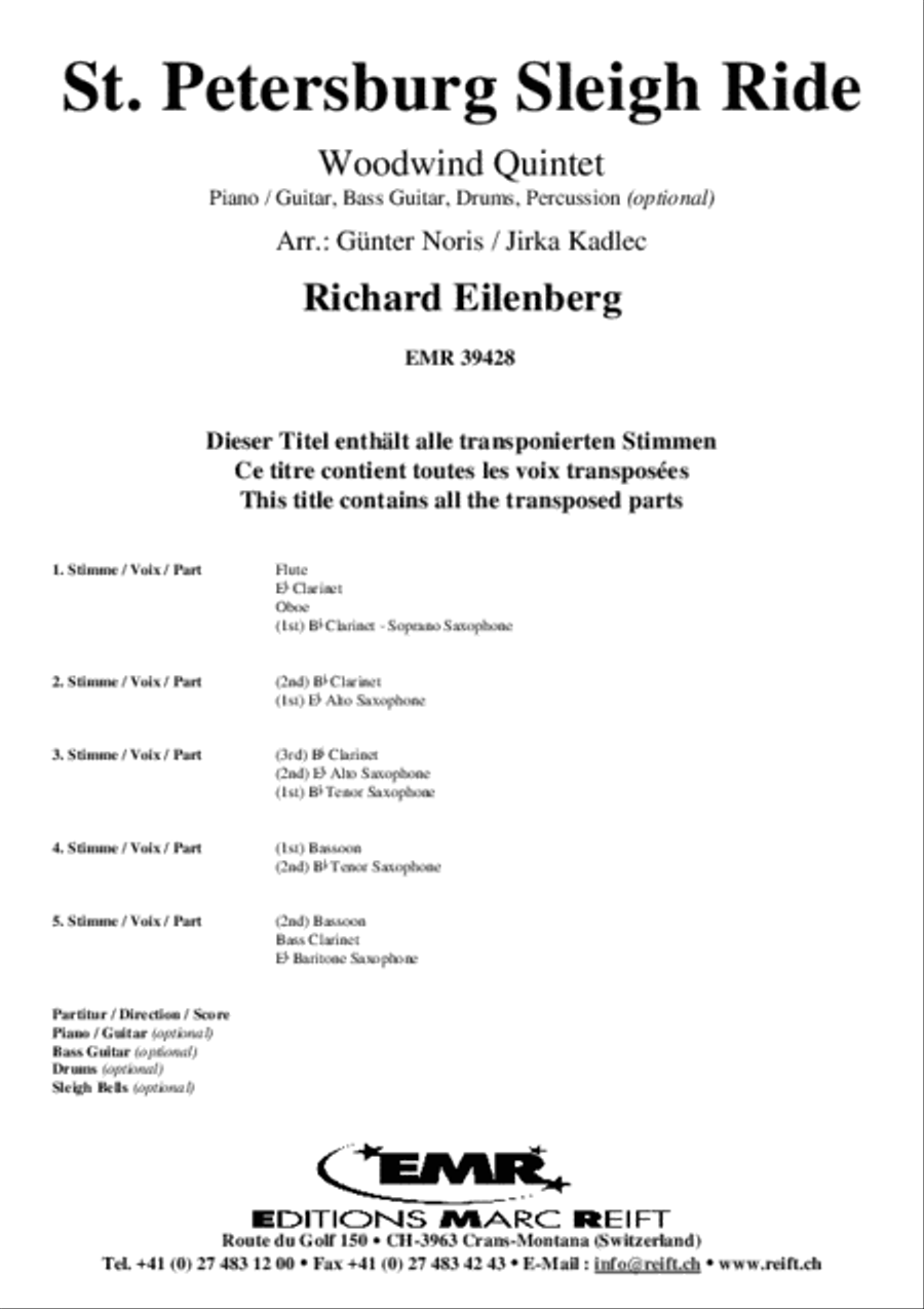 St. Petersburg Sleigh Ride Woodwind Quintet scores gallery preview page 2