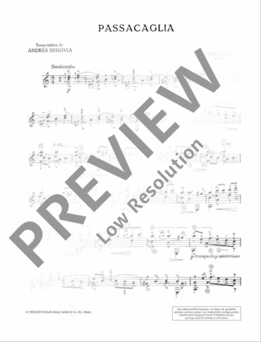 Passacaglia Classical Guitar scores gallery preview page 3