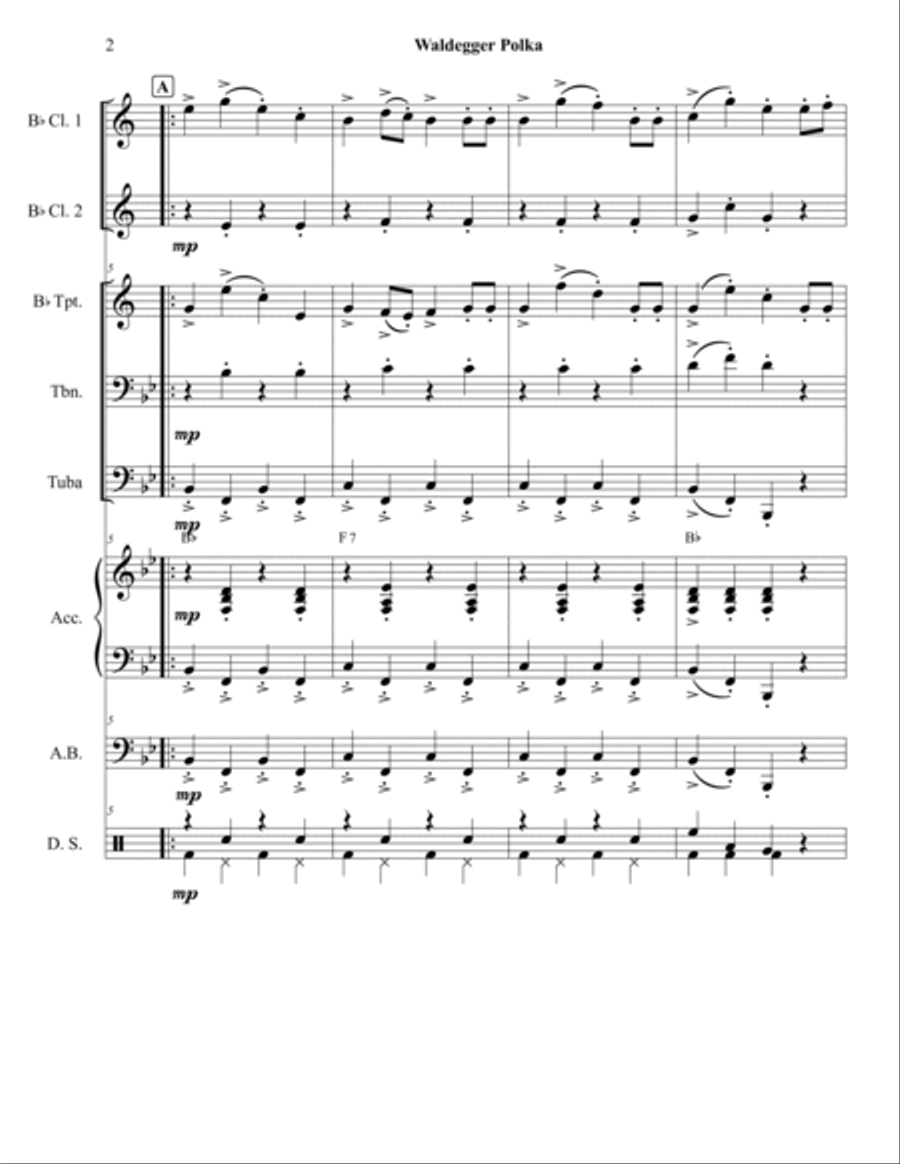 Waldegger Polka - German Band - Oktoberfest B-Flat Clarinet scores gallery preview page 3