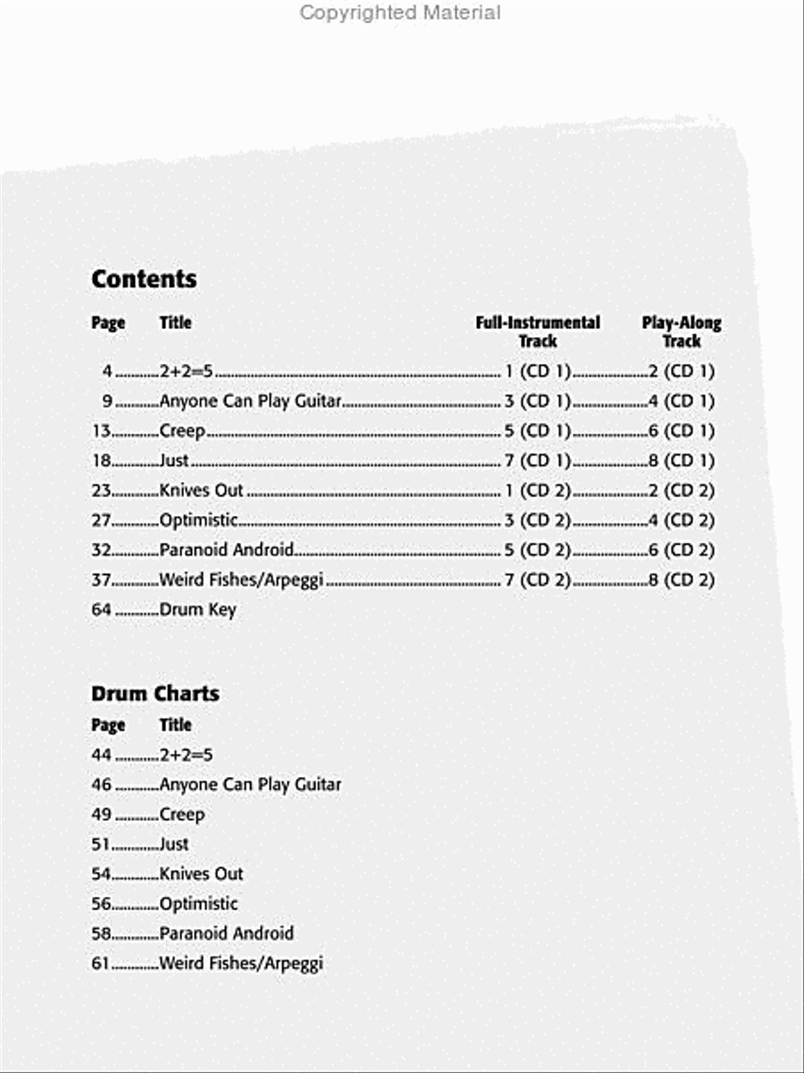 Radiohead - Ultimate Drum Play-Along Drum Set scores gallery preview page 3