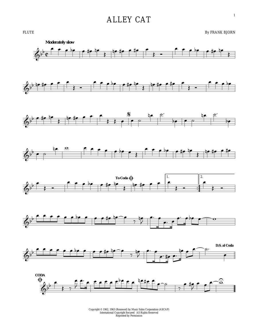 Alley Cat Flute Solo scores gallery preview page 1