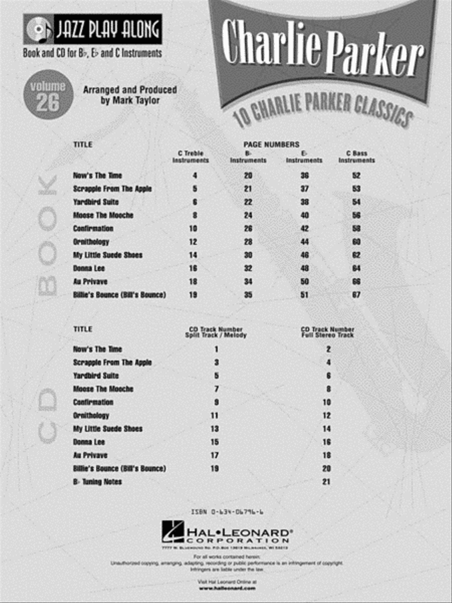 Charlie Parker C Instrument scores gallery preview page 3