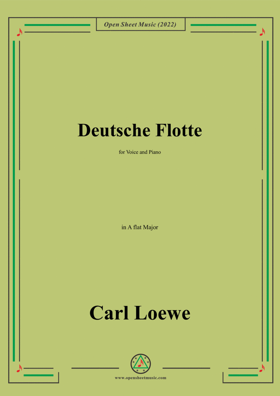 Loewe-Deutsche Flotte,in A flat Major,for Voice and Piano Voice Solo scores gallery preview page 1