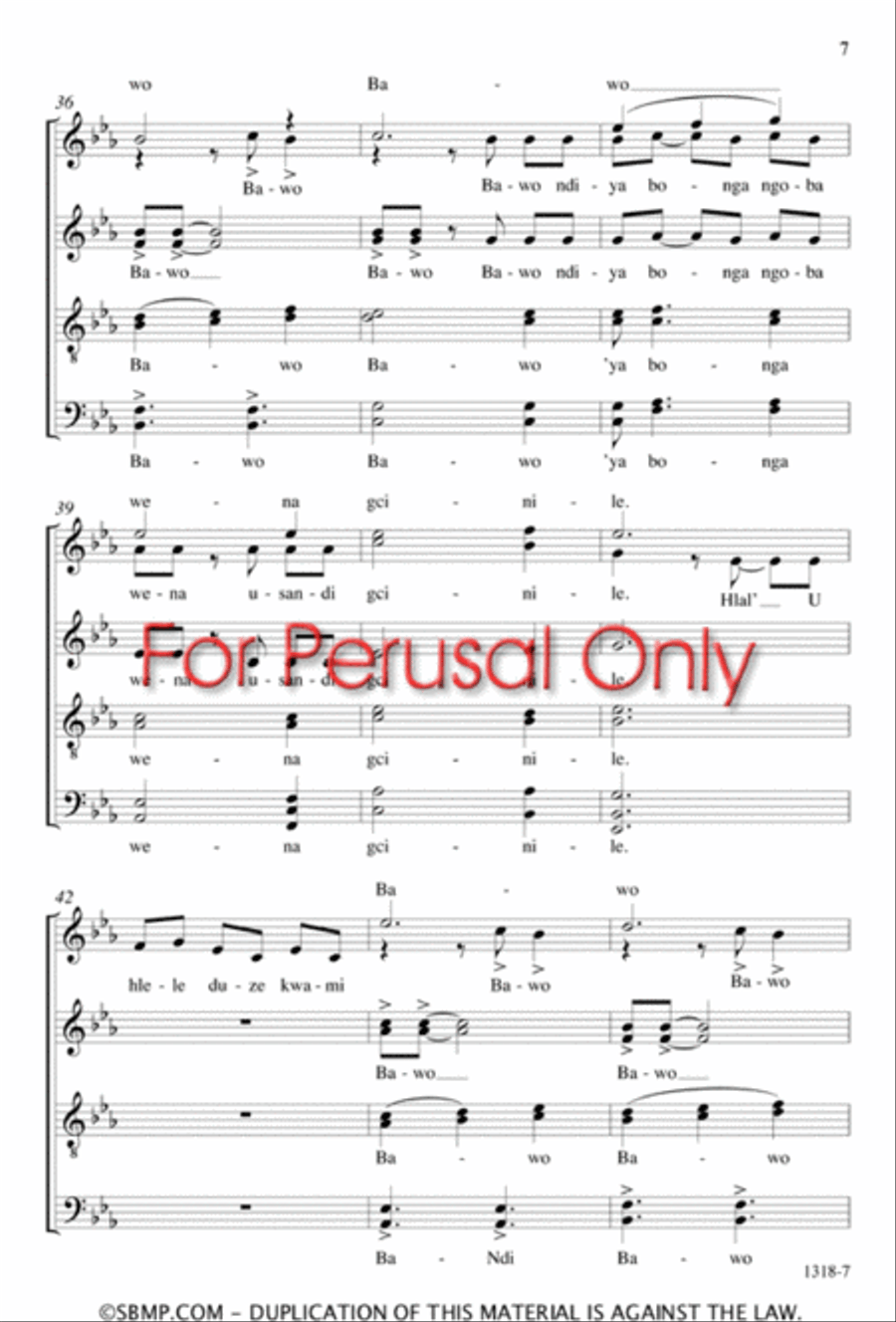 Ndikhokhele Bawo - SATB divisi Octavo Divisi scores gallery preview page 6