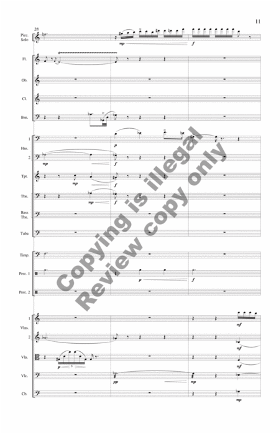 Concerto for Piccolo Solo and Chamber Orchestra (Additional Full Score) Chamber Orchestra scores gallery preview page 12