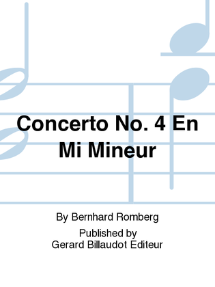 Concerto No. 4 En Mi Mineur