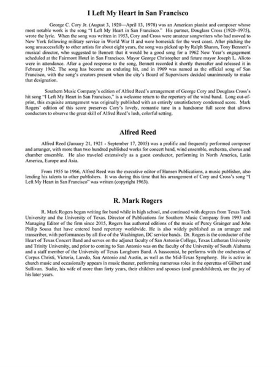 I Left My Heart in San Francisco Concert Band scores gallery preview page 3