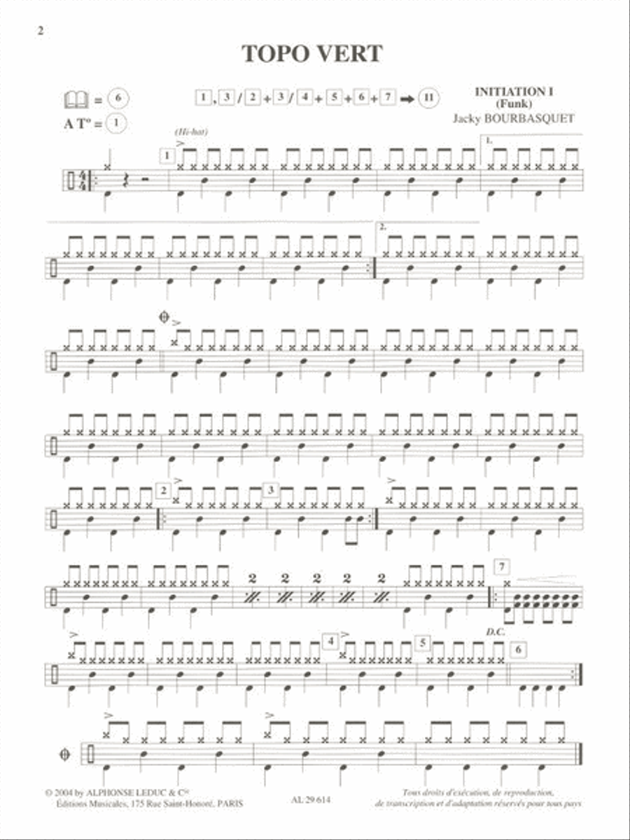 R'n' Funk Session (de Deb. A Fin De Cycle 1) (livre) 25 Partitions Progre Percussion scores gallery preview page 2