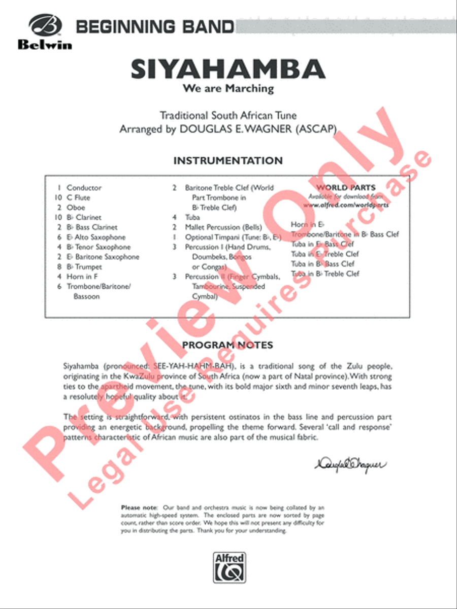 Siyahamba (We Are Marching) Concert Band scores gallery preview page 2