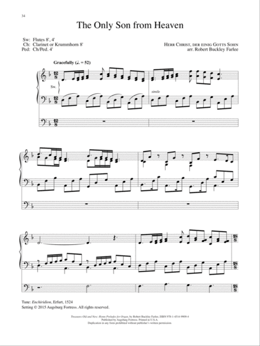 Treasures Old and New: Hymn Preludes for Organ Organ Solo scores gallery preview page 16