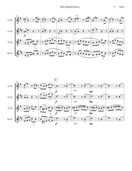 Sax Quartet - 3 Spanish Dances by Albeniz and Granados image number null