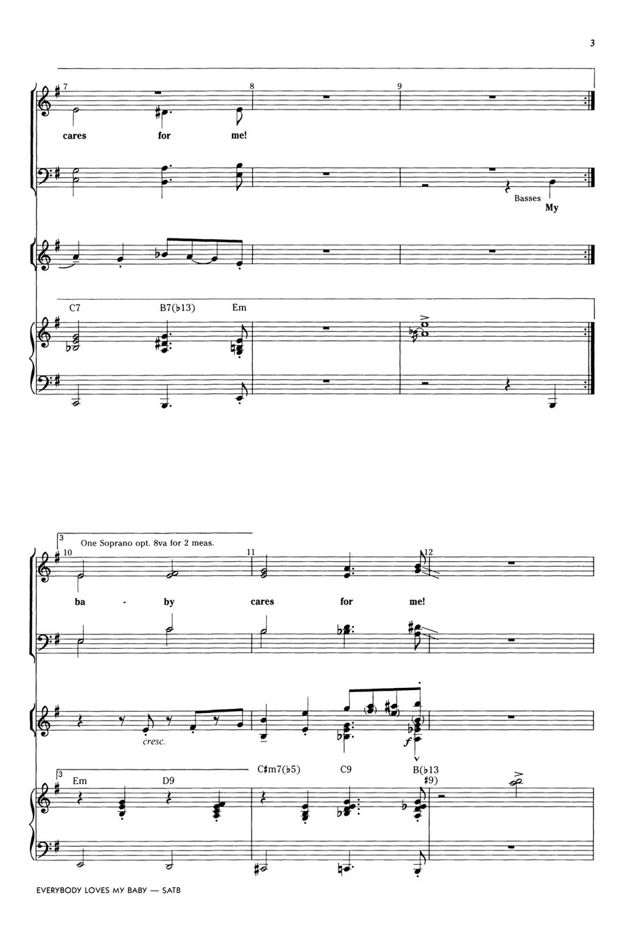 Everybody Loves My Baby (But My Baby Don't Love Nobody But Me) 4-Part scores gallery preview page 2