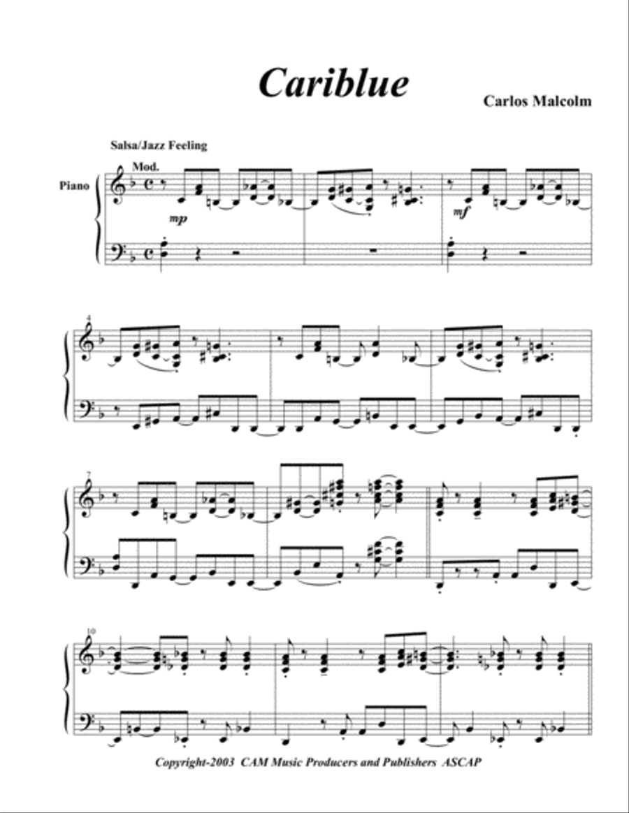Cariblue Cariblue Small Ensemble scores gallery preview page 1