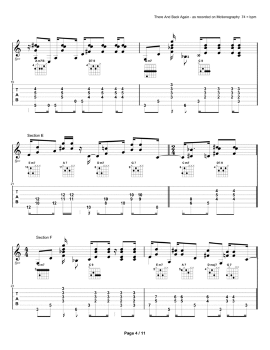 There and Back Again Acoustic Guitar scores gallery preview page 4