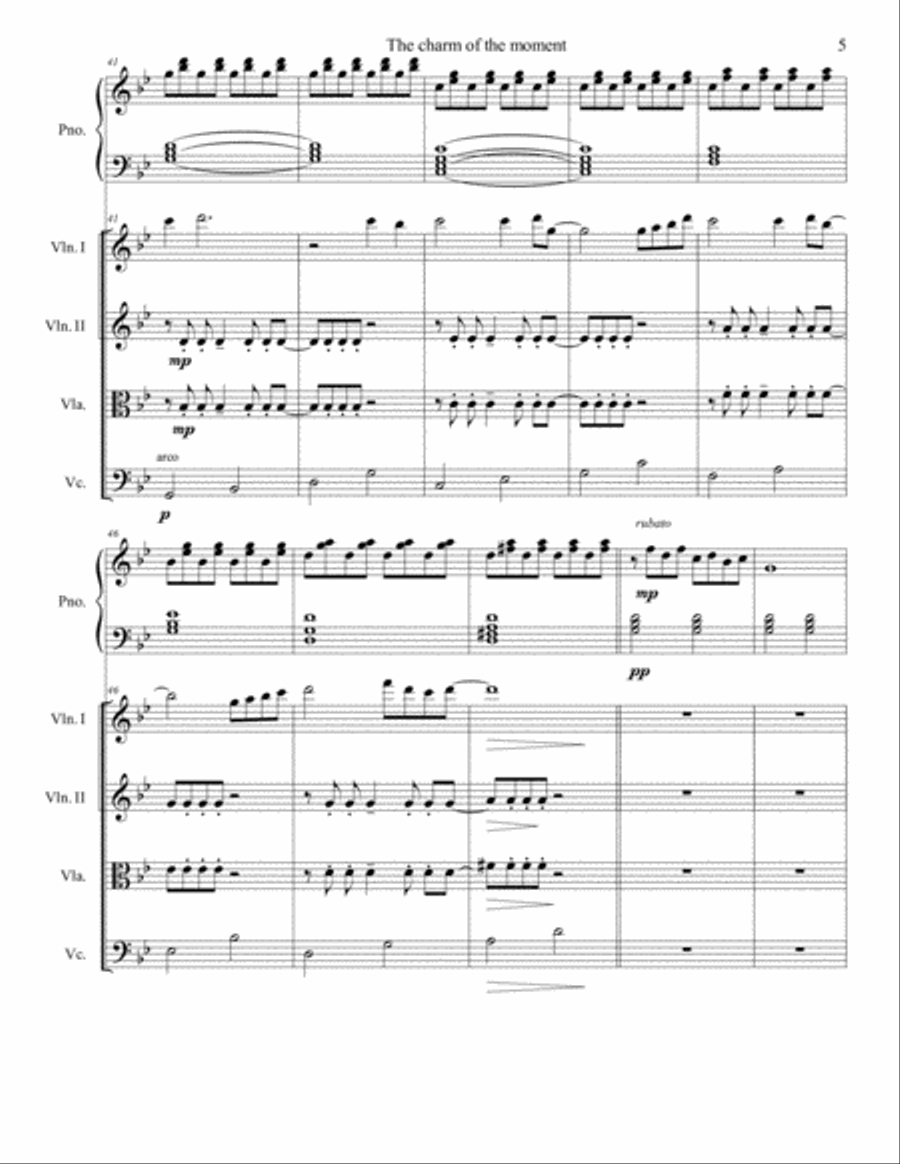 The charm of the moment The charm of the moment Piano Quintet scores gallery preview page 5