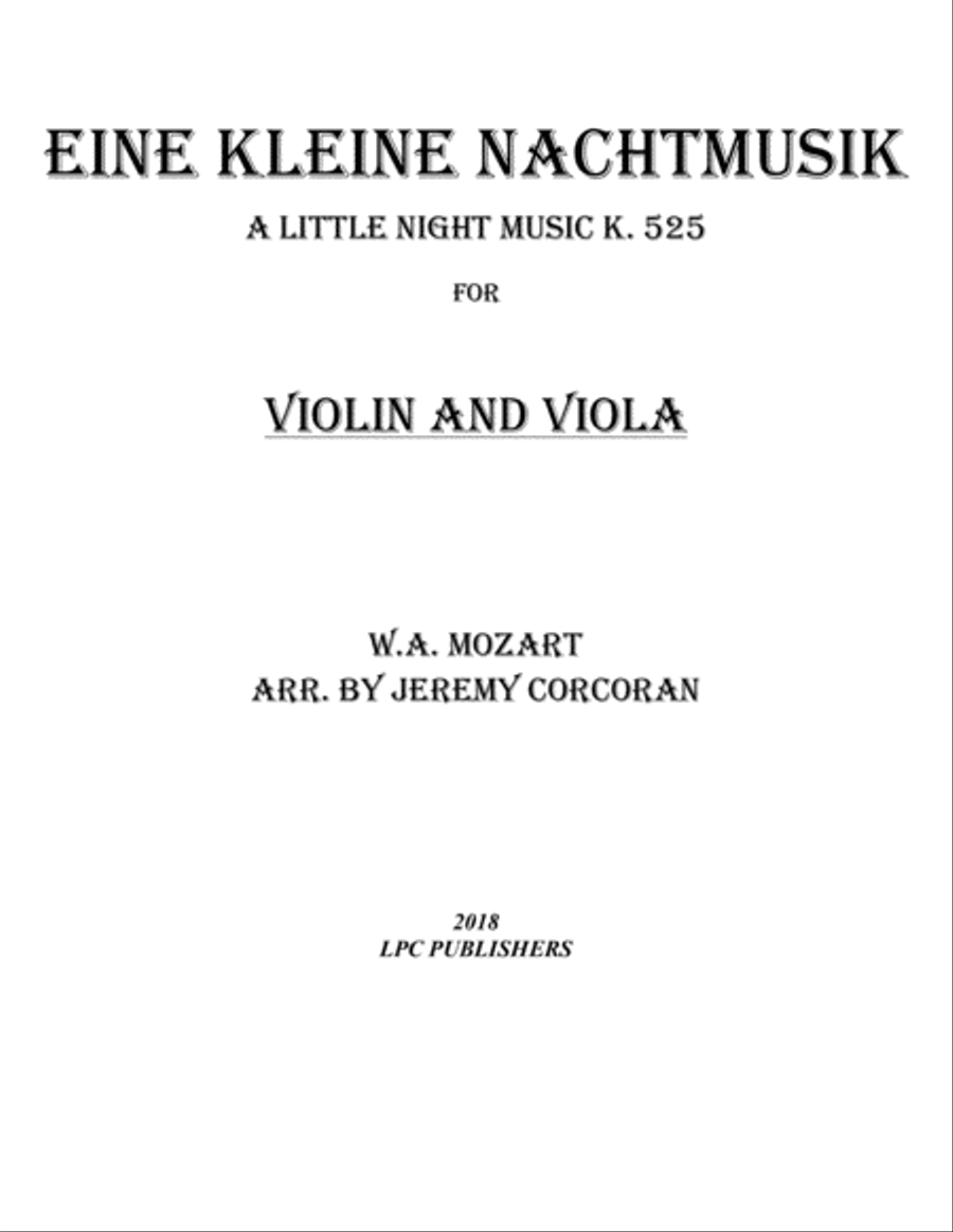 Eine Kleine Nachtmusik for Violin and Viola String Duet scores gallery preview page 1