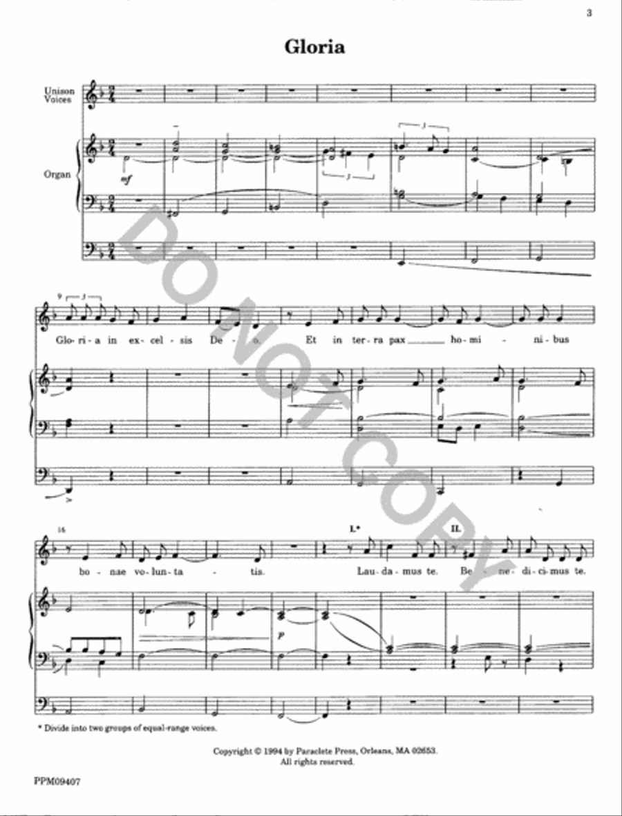Missa Brevis Unison Choir scores gallery preview page 4